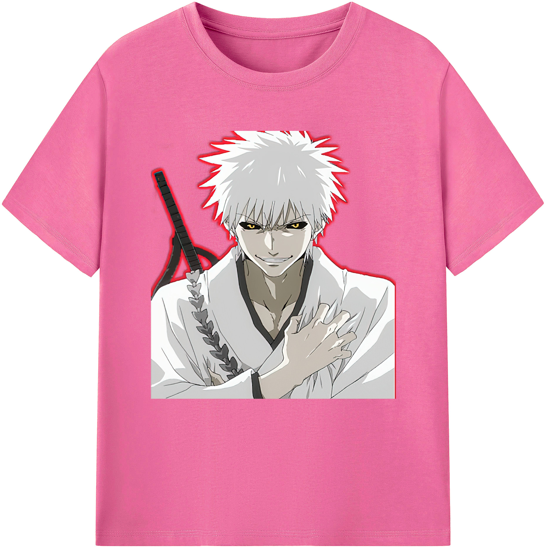 （画像用） ブリーチ 黒崎一護（くろさき いちご）BLEACH Kurosaki Ichigo レディースカジュアルプリントTシャツ（綿100％）